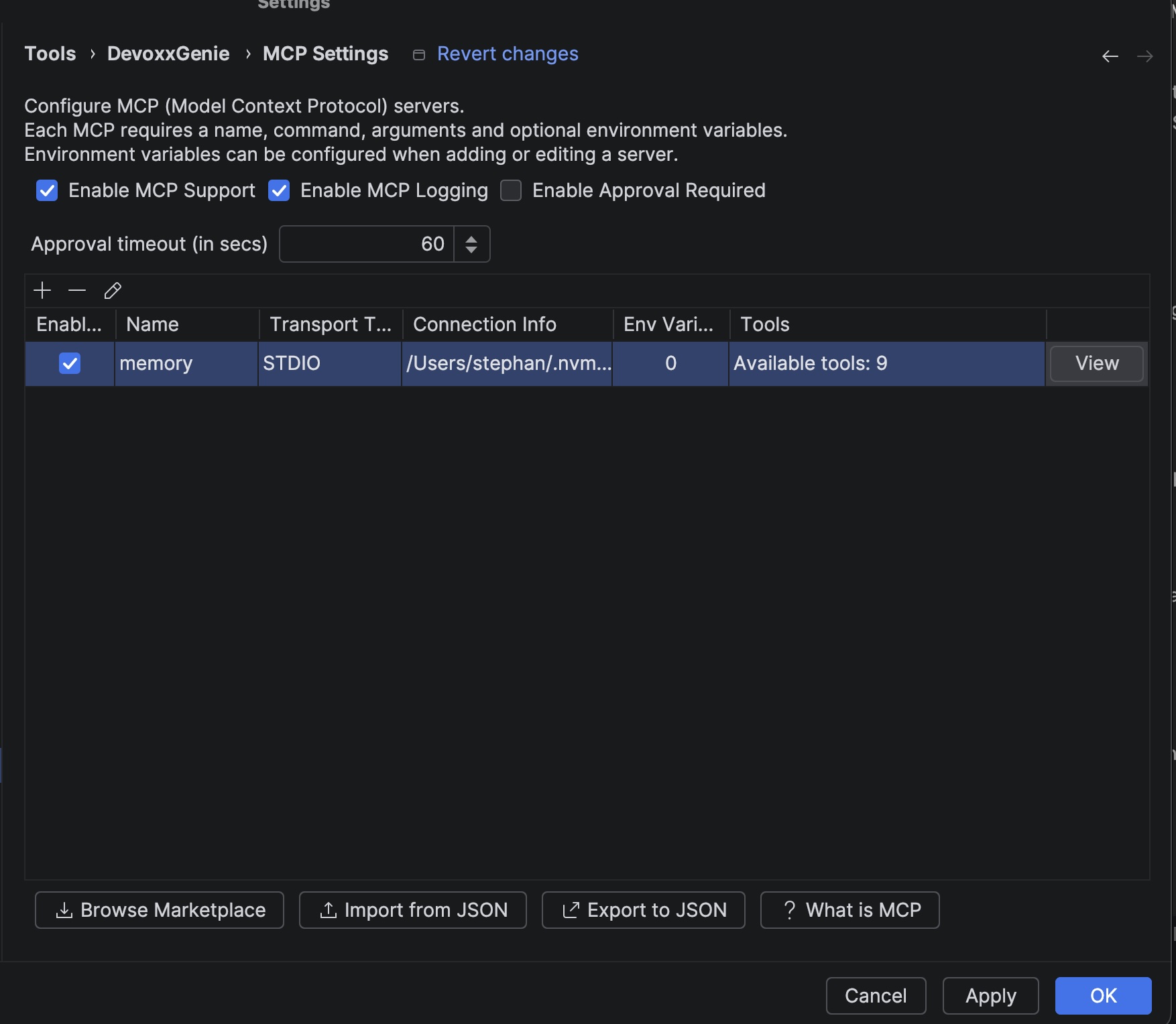 MCP Import Export