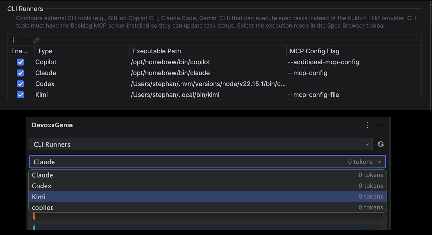 CLI Runners configuration